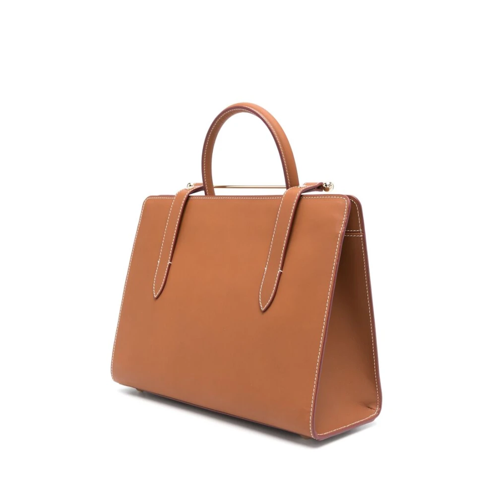 Strathberry Cognac Bruine Handtas met Afneembare Band Brown Dames