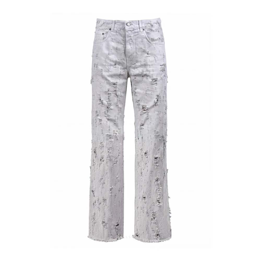 Haikure Women's Gray Straight Fit Jeans, W27, Bonnie Bull Destroy Jeans