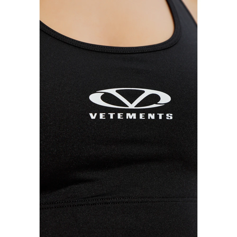 Vetements Top met bandjes voor training Black Dames
