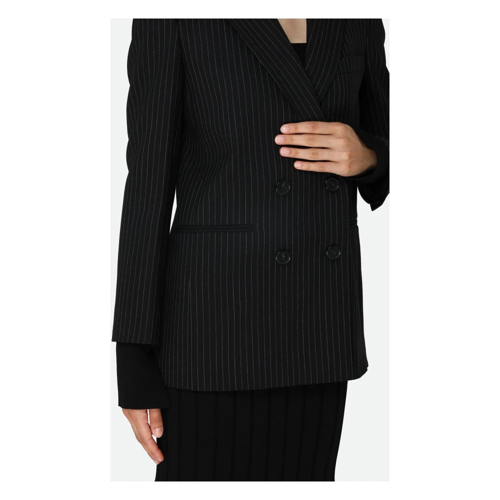 pinko Klassieke Pinstripe Double-Breasted Blazer Black Dames