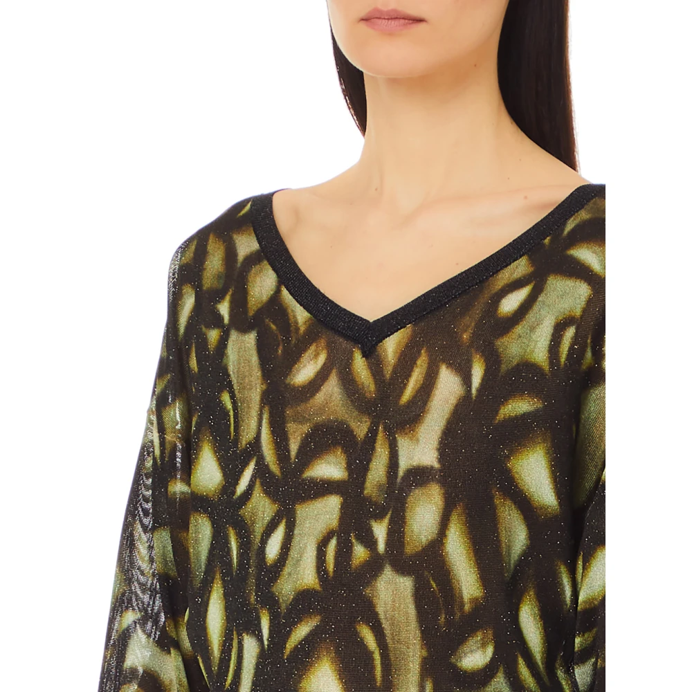 Liu Jo Groene V-hals Trui Trendy Mode Multicolor Dames