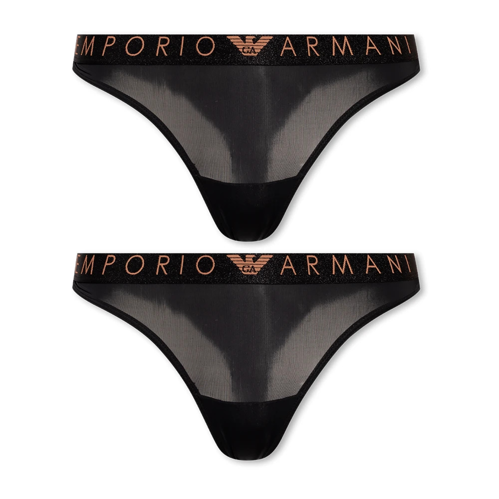 Emporio Armani Twee-pack slips Black Dames