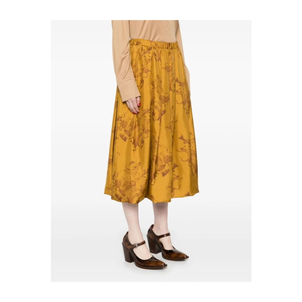 Fabiana Filippi Elegante A-Lijn Rok Yellow Dames