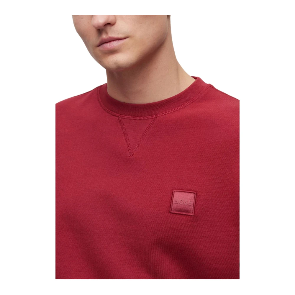Hugo Boss Sweatshirt met ronde hals Red Heren