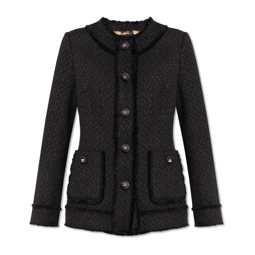 Dolce & Gabbana Wollen Rachel Tweed Jas Black Dames