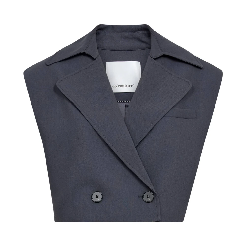 Co'Couture VolaCC Crop Waistcoat Blue Dames