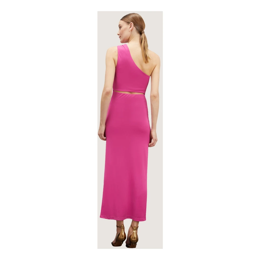 Motivi Een-schouder Jurk met Ruches Pink Dames