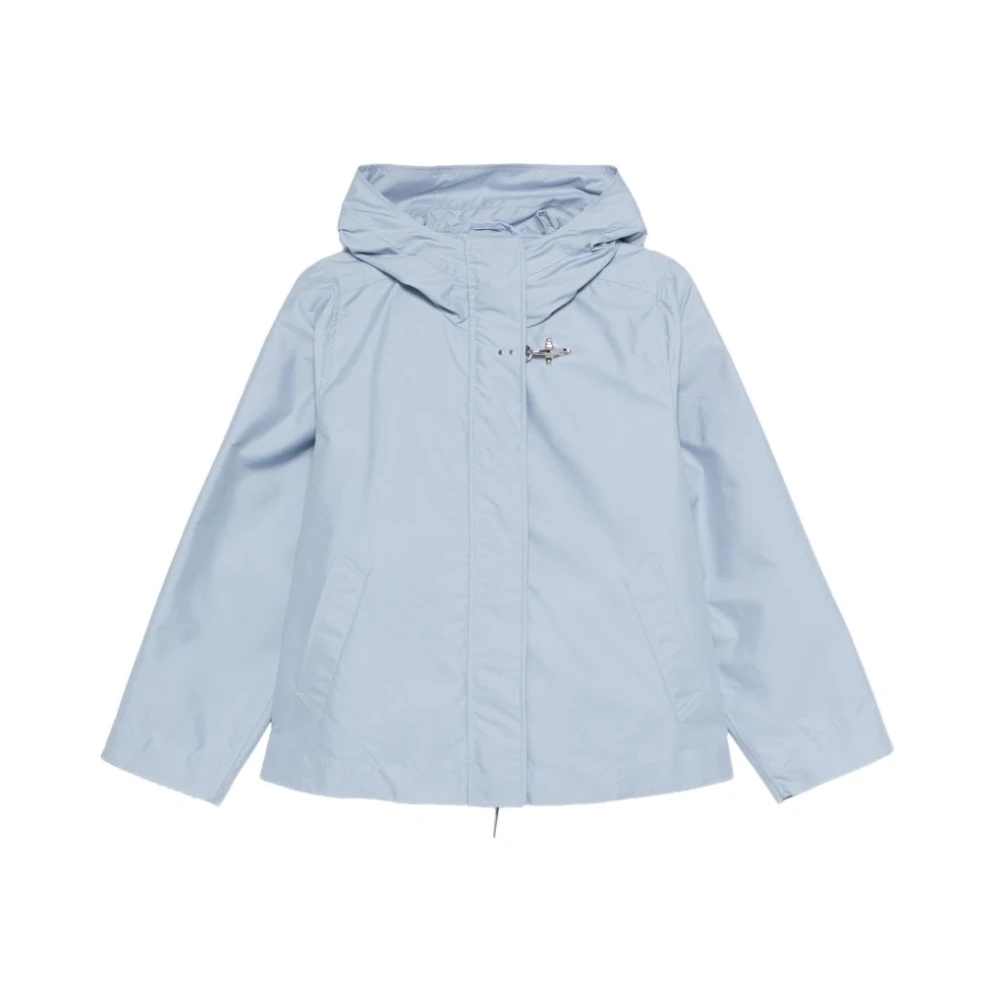 Fay Women's Blue Short Hooded Parka Coat