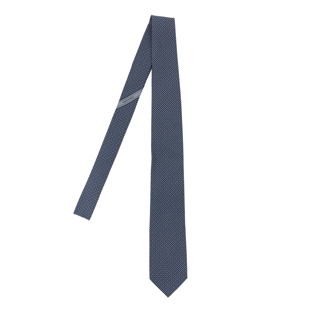 Ferragamo Men's Blue Gancini Silk Jacquard Tie
