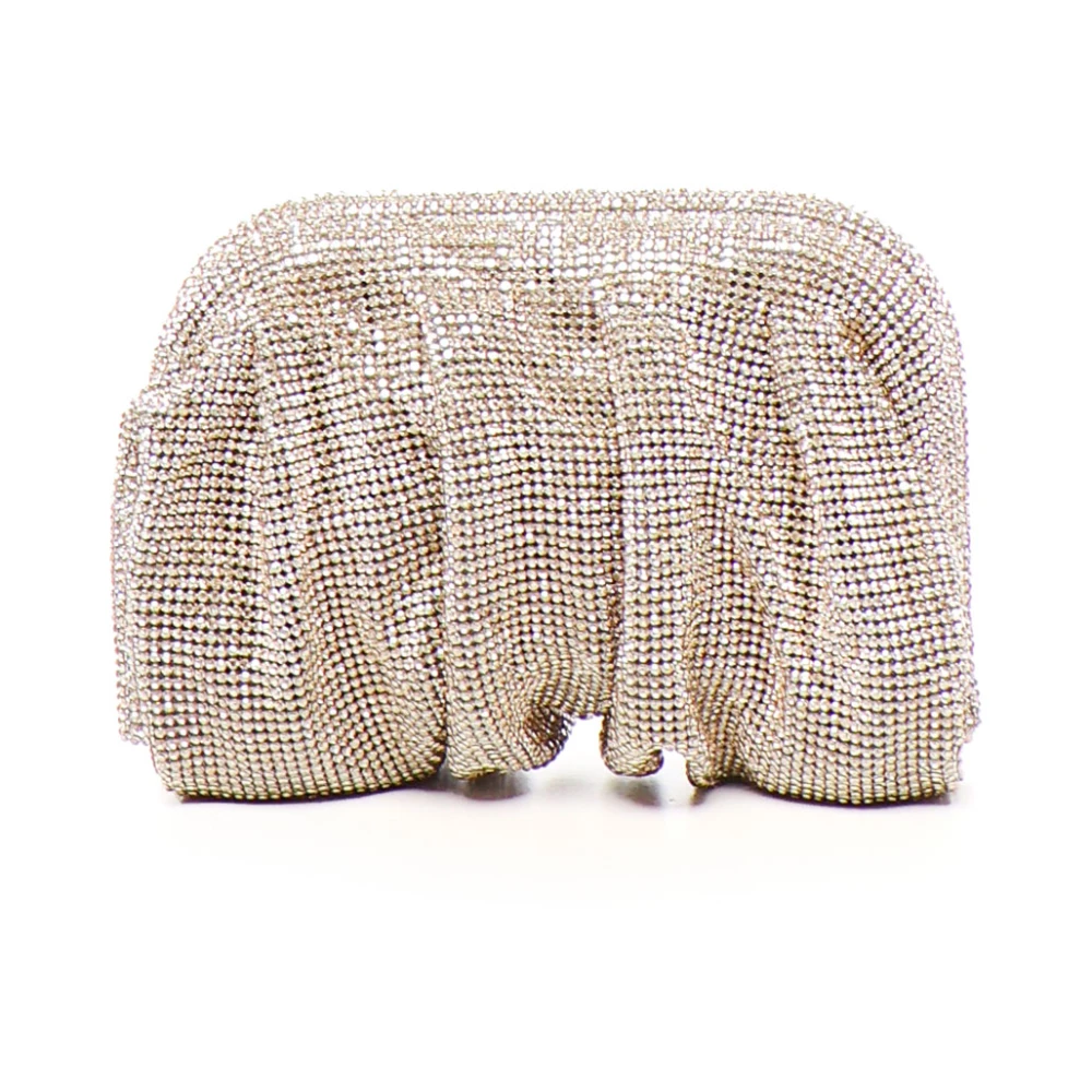 Benedetta Bruzziches Gouden Mesh Clutch met Kristaldecoraties Yellow Dames