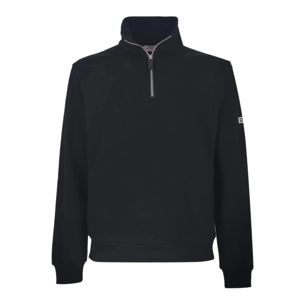 Gcds Half-Zip Katoenen Sweatshirt met Logo Black Heren