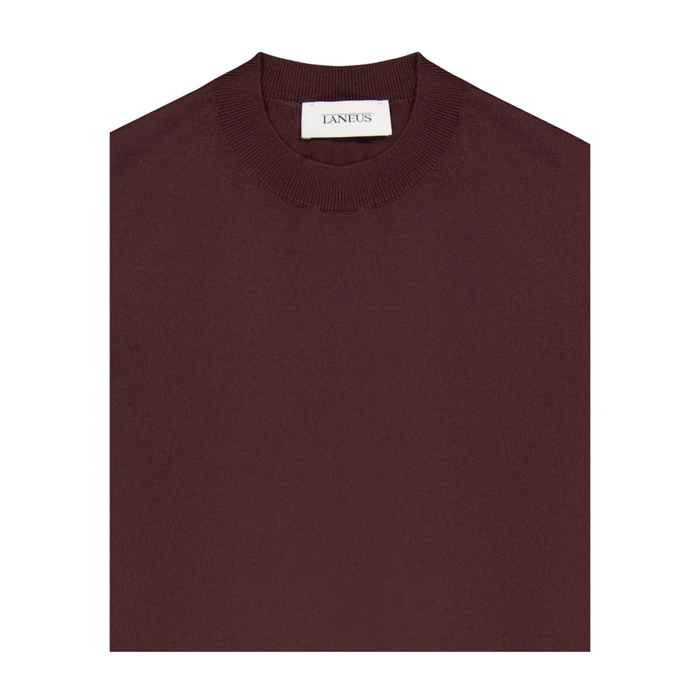 Laneus Bruine Crew Neck T-shirts en Polos Brown Heren