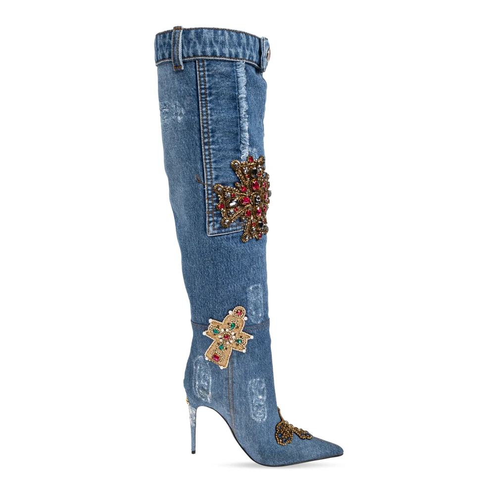 Dolce & Gabbana Damen Blau Schuhe, 38 Eugröße: