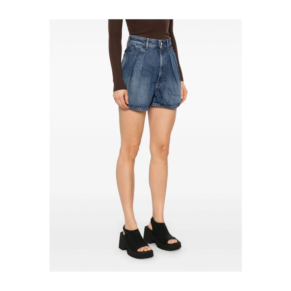 SPORTMAX Blauwe Shorts met Verborgen Rits Blue Dames