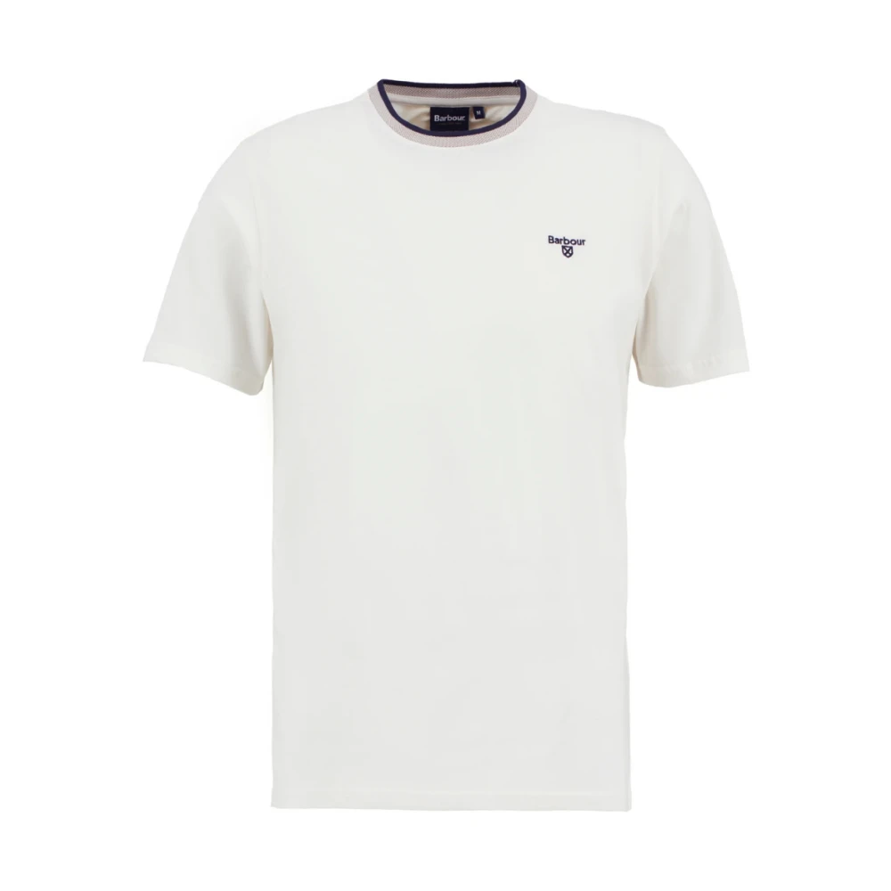 Barbour White T-Shirts, Male, M, Cornsay Tailored T-Shirt