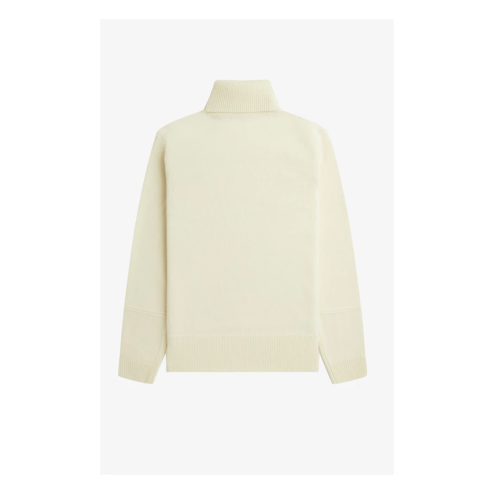 Fred Perry Wollen Coltrui met Hoge Kraag en Mouwdetails Beige Heren