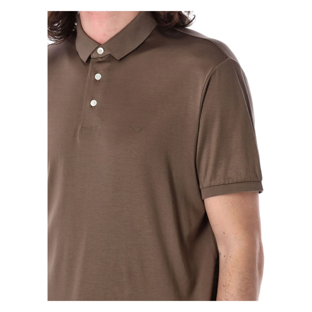 Emporio Armani Klassieke Polo Shirt voor Mannen Brown Heren