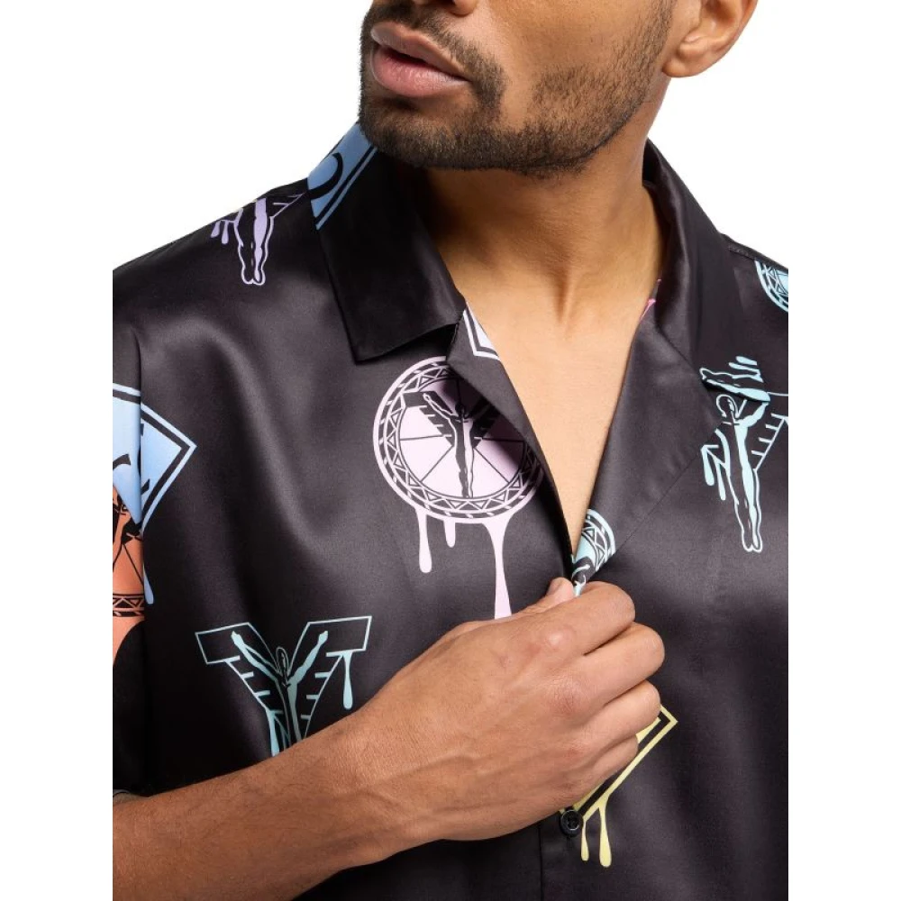 carlo colucci Logo Print Shirt voor Heren in Zwart Black Heren