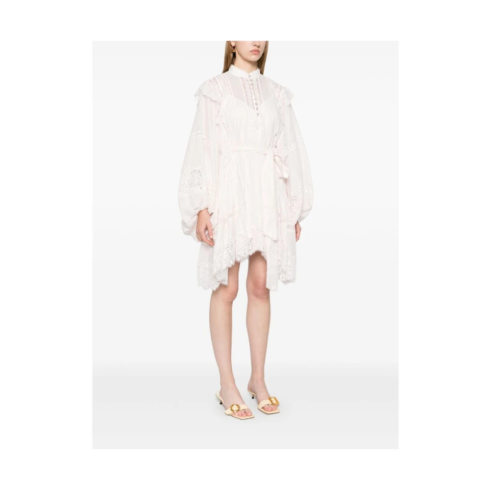 Zimmermann Roze Kant Jurk met Kristal Knopen Pink Dames