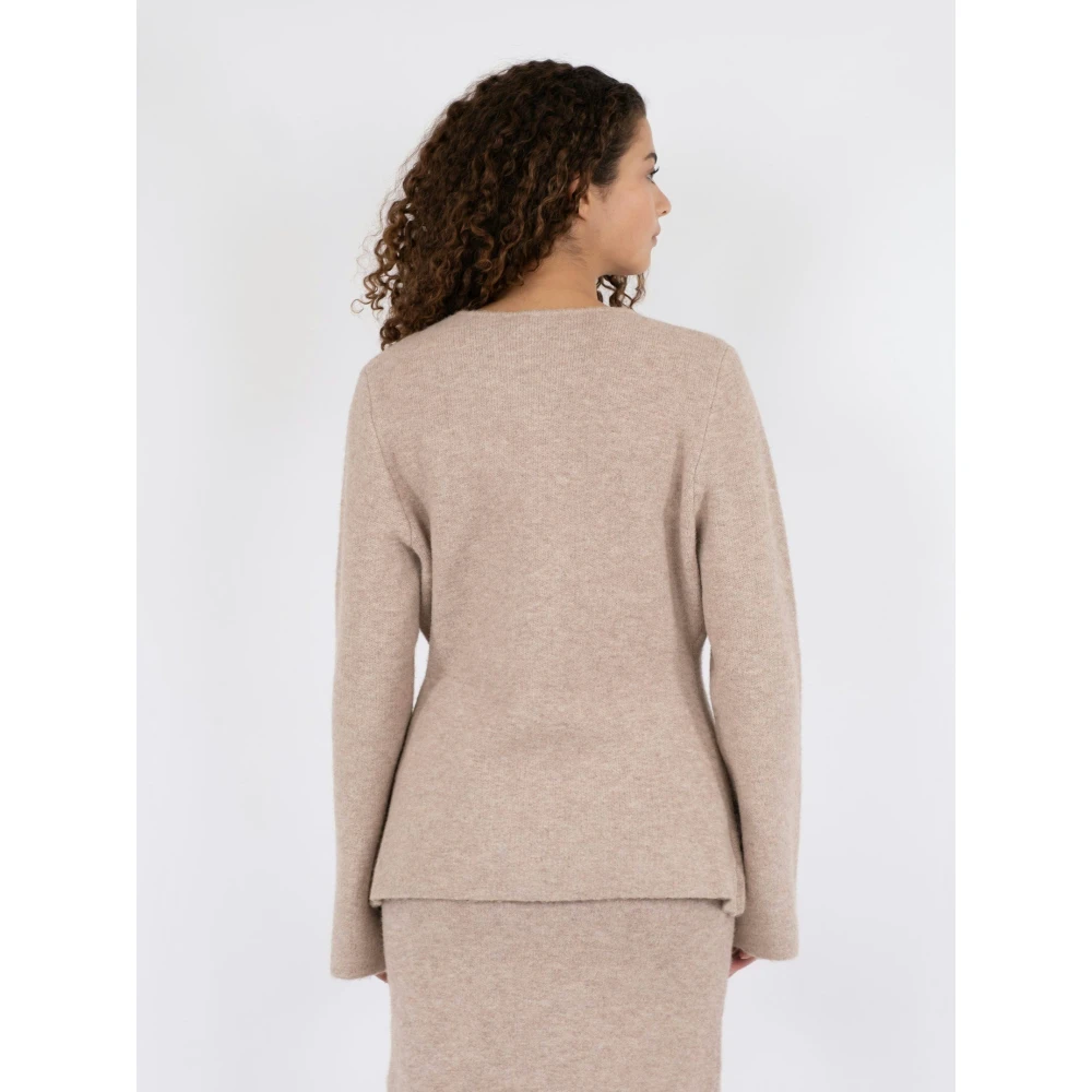 NEO NOIR Gebreide Cardigan Beige Dames