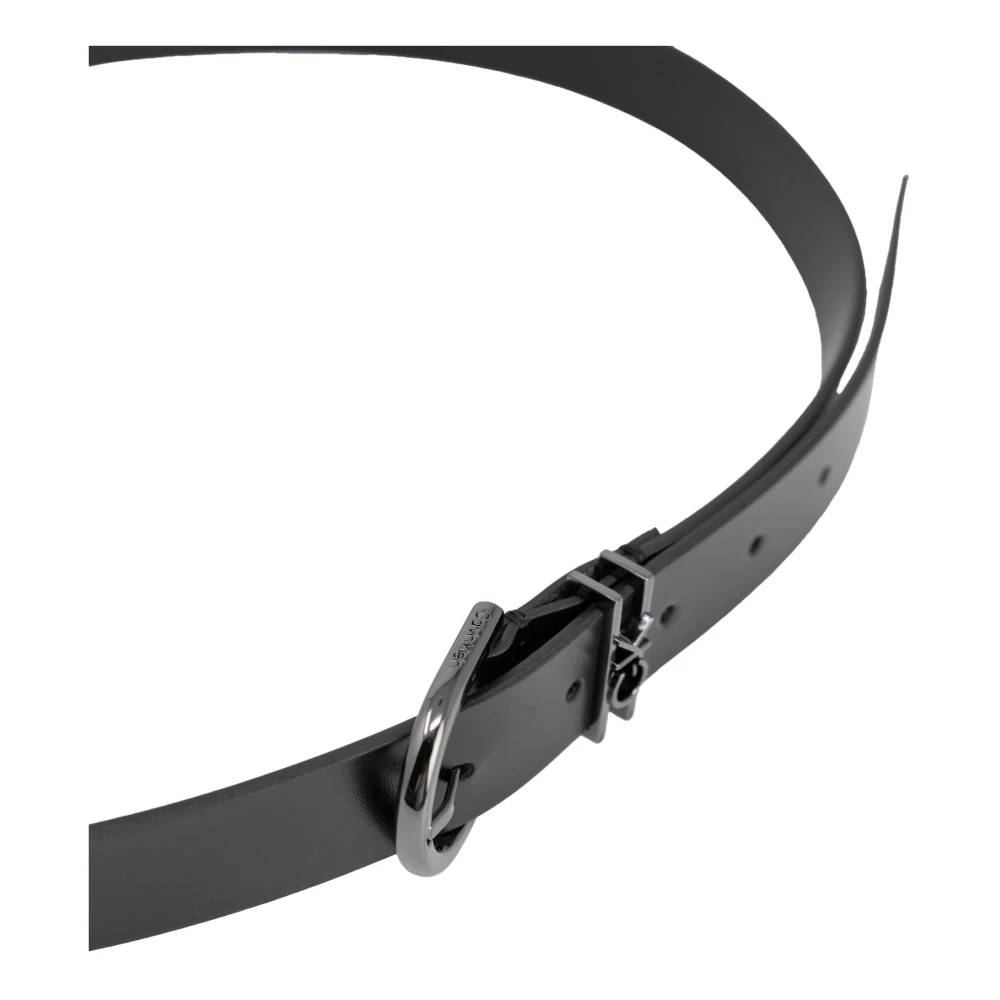 Calvin Klein Jeans Ronde Gesp Leren Riem Collectie Black Dames