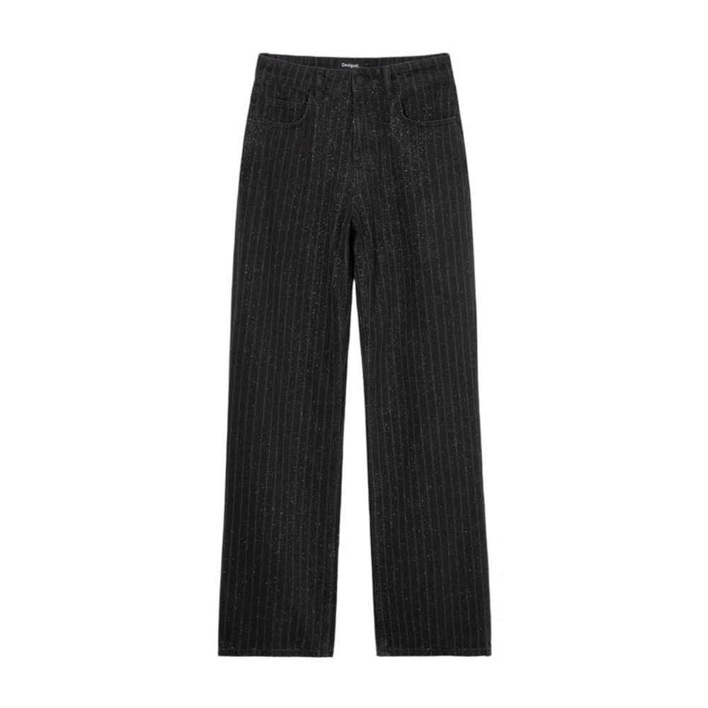 Desigual Katoenmix Jeans & Broeken Black Dames