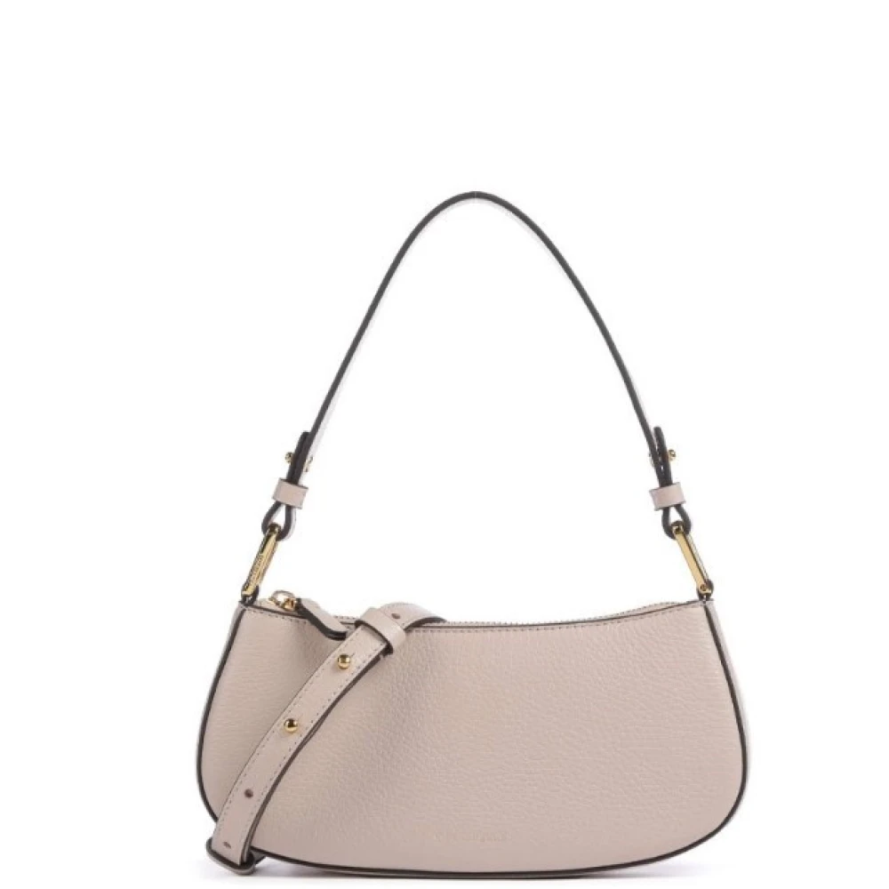 Coccinelle Schoudertas van generfd leer met metalen detail Pink Dames