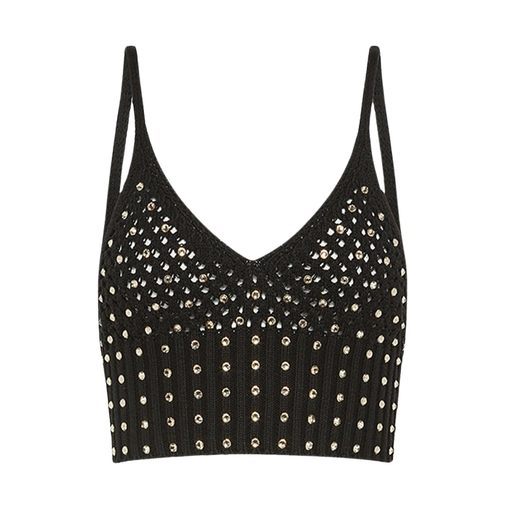 Forte Forte Black Sparkling Knit Bralette Top - Female - Sleeveless Tops - M - Tops