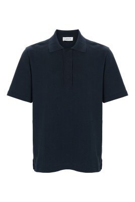 polo-en-coton-bleu