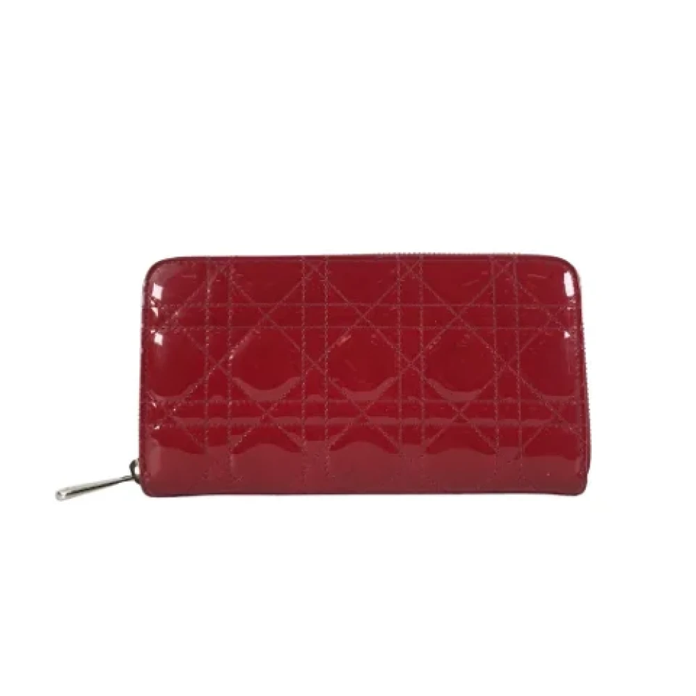 Dior Vintage Pre-owned Leather wallets Red Dames