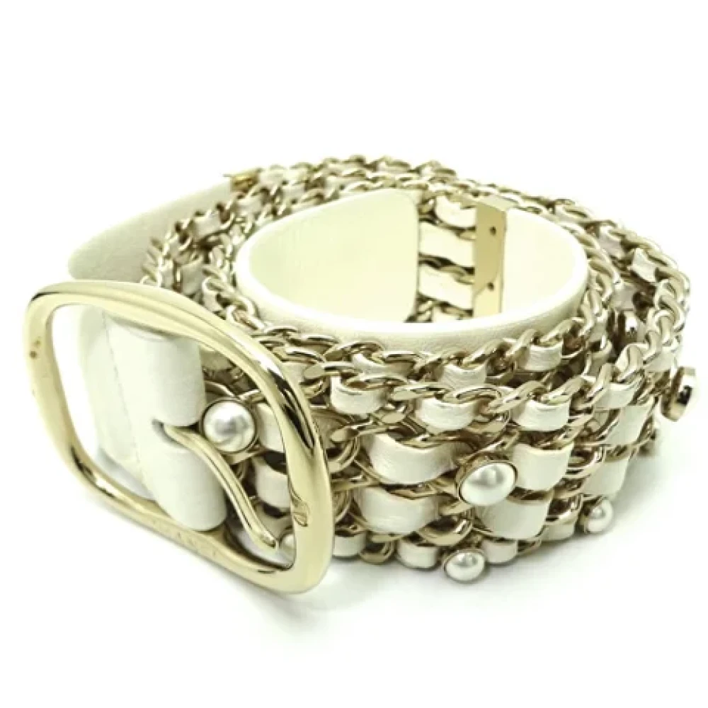 Chanel Vintage Pre-owned Leather belts White Dames