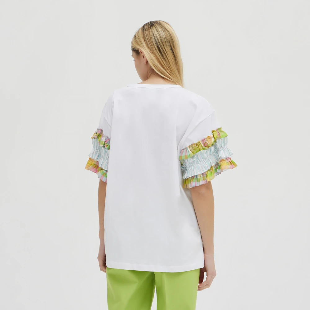 Moschino Katoenen T-shirt met Rouges White Dames