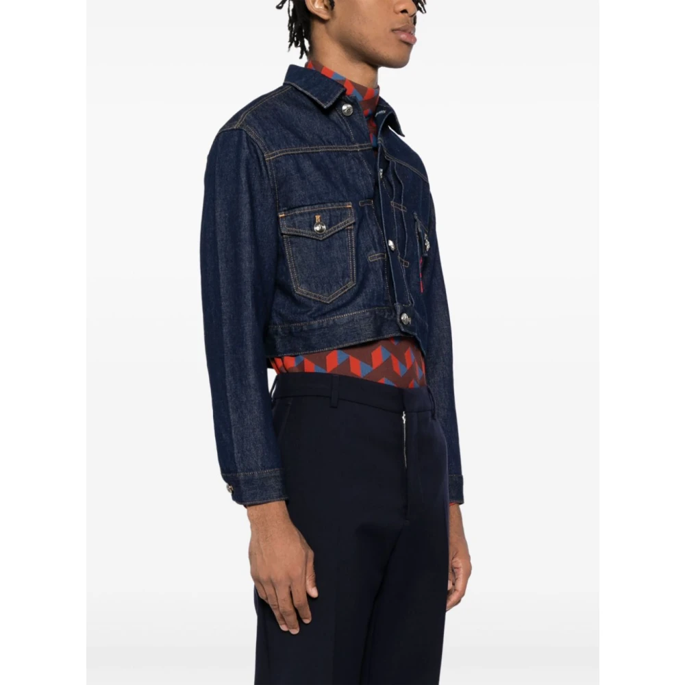 Vivienne Westwood Blauwe Denim Jas met Orb Borduursel Blue Dames