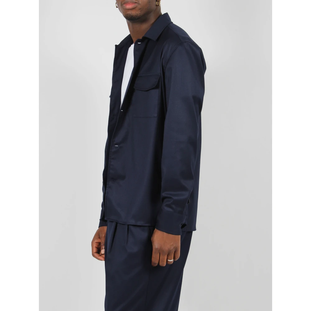 Low Brand Casual Overshirt met Voorzakken Black Heren