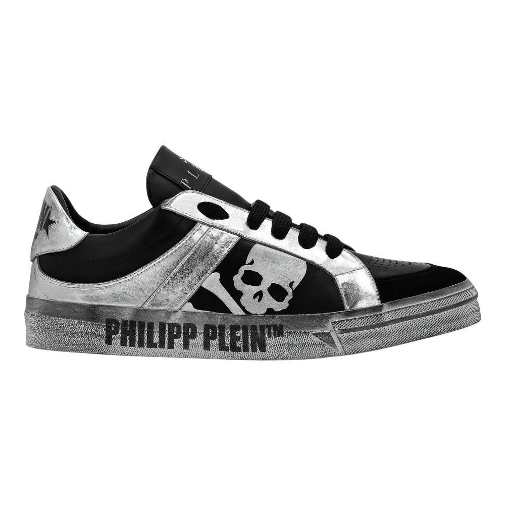 Philipp Plein Lo-Top Leather Sneakers Retrokickz unisex Schoenen Zwart