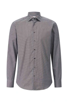 Mönstrad Regular-Fit Twill Skjorta
