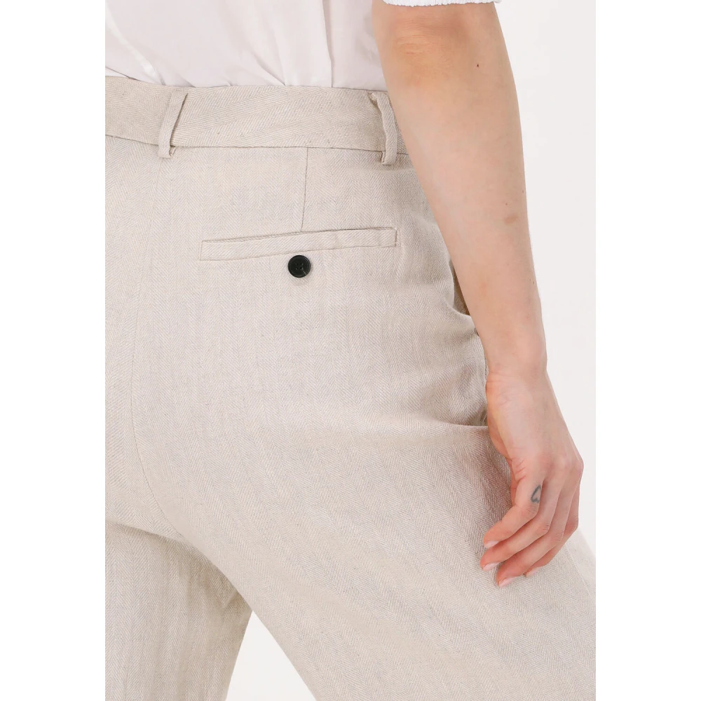 Co'Couture Linnen Flare Broek Beige Dames