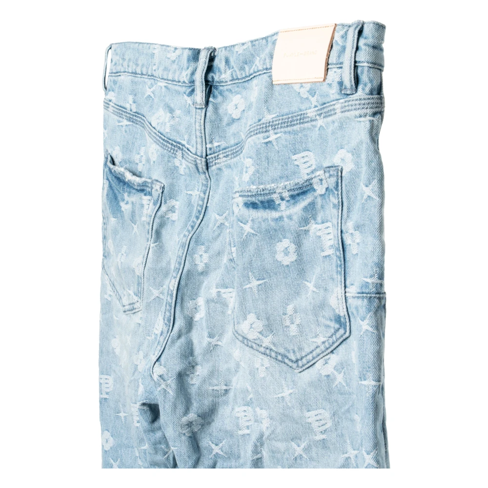 Purple Brand Luxe Jaquard Print Denim Jeans Blue Heren
