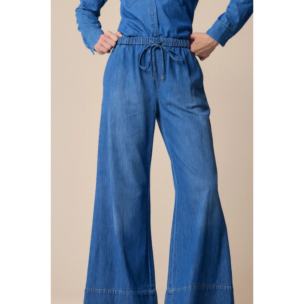 Kocca Stijlvolle Wide Jeans voor Vrouwen Blue Dames