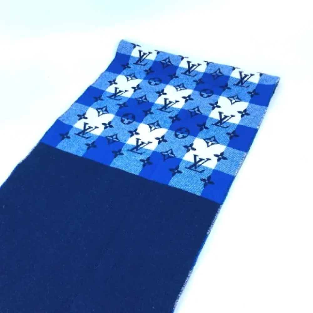 Louis Vuitton Vintage Pre-owned Wool scarves Blue Dames