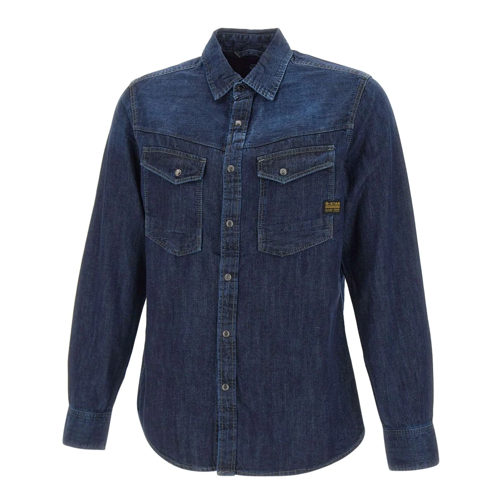 G-Star Men's Blue Dakota Slim Shirt - Denim Shirts - M - Shirts