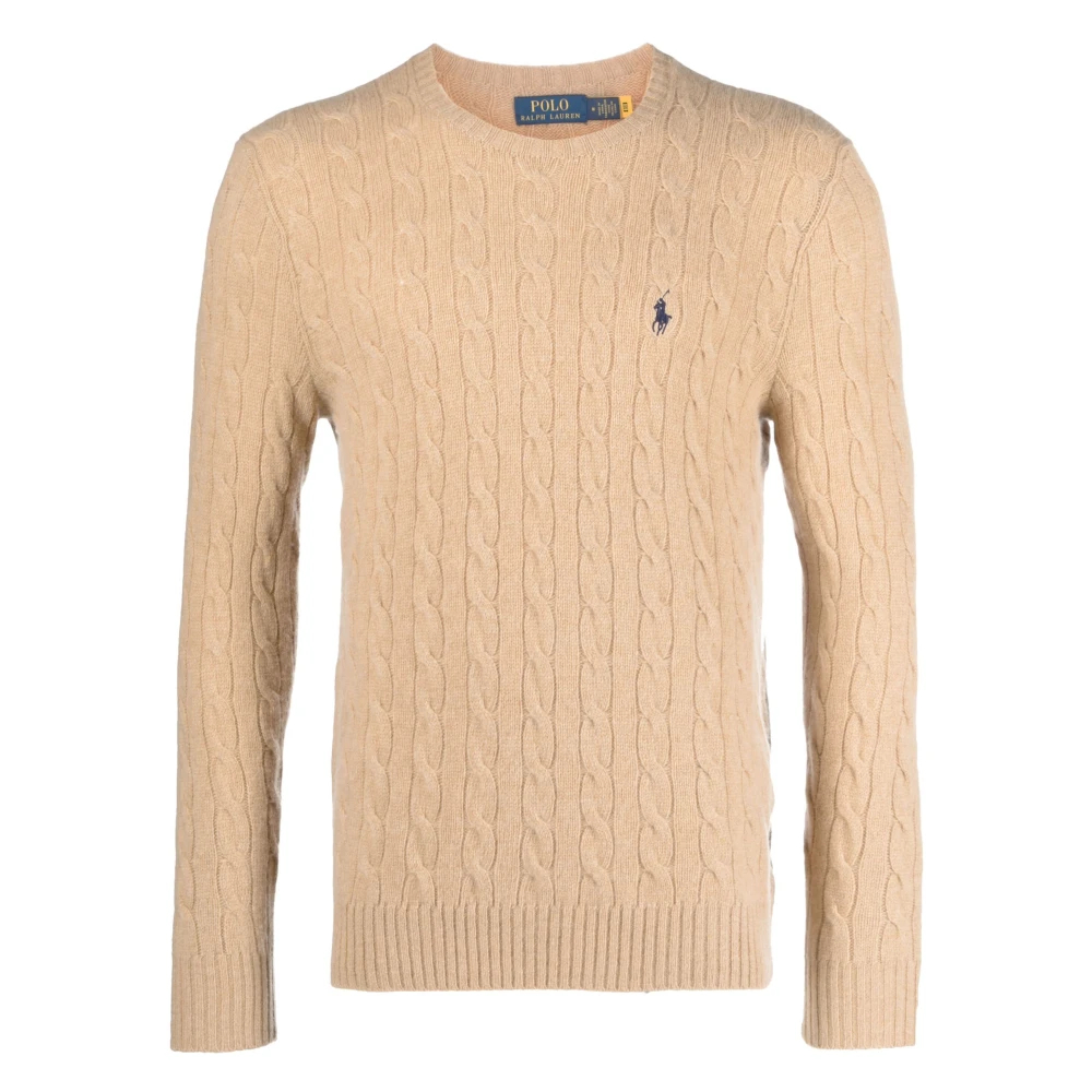 Polo Ralph Lauren Lyxigt Ull Cashmere Stickat Beige, Herr