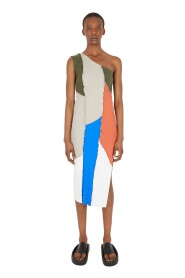Kleurblok patchwork jurk