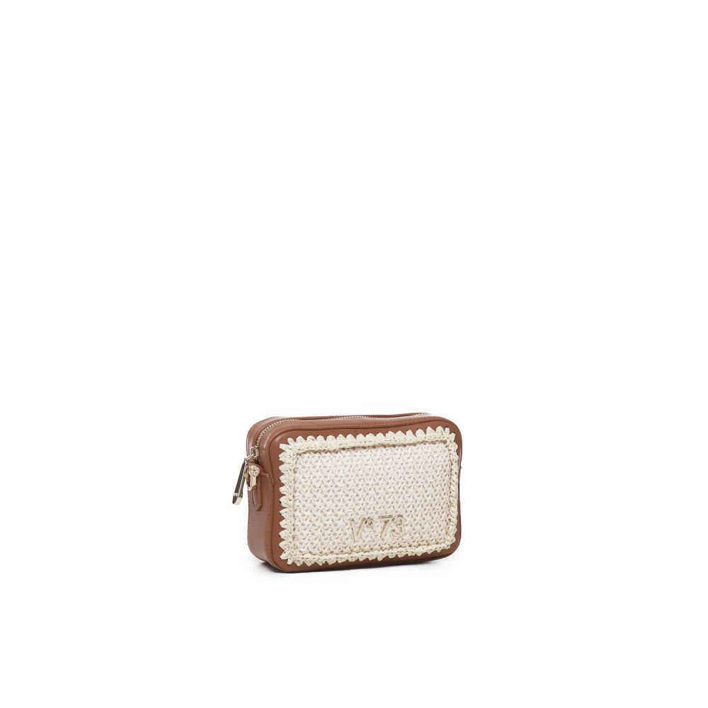 V73 Stro Schoudertas met Rits Beige Dames