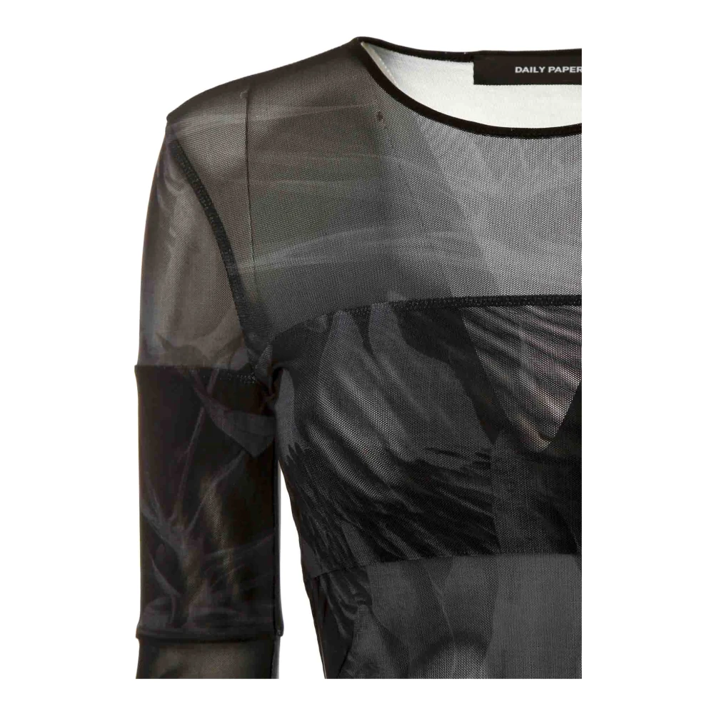 Daily Paper Bloemen Mesh Top met All-Over Patroon Gray Dames