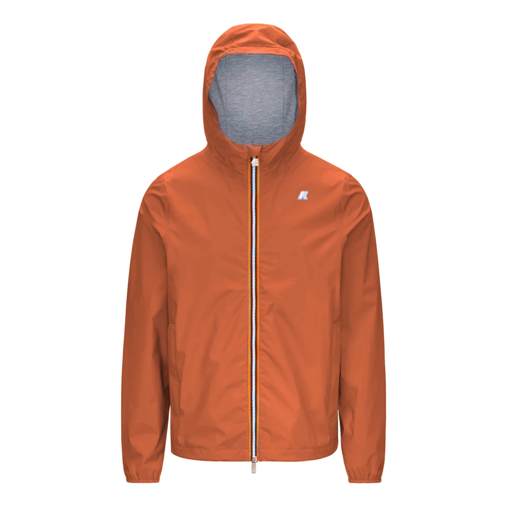 K-Way Men's Orange Rain Jackets, M, Jack Stretch Nylon Jersey