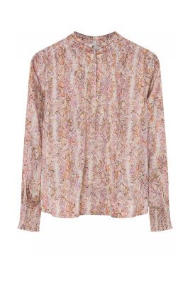 feminine-snakeprint-blouse-with-smock-cuffs
