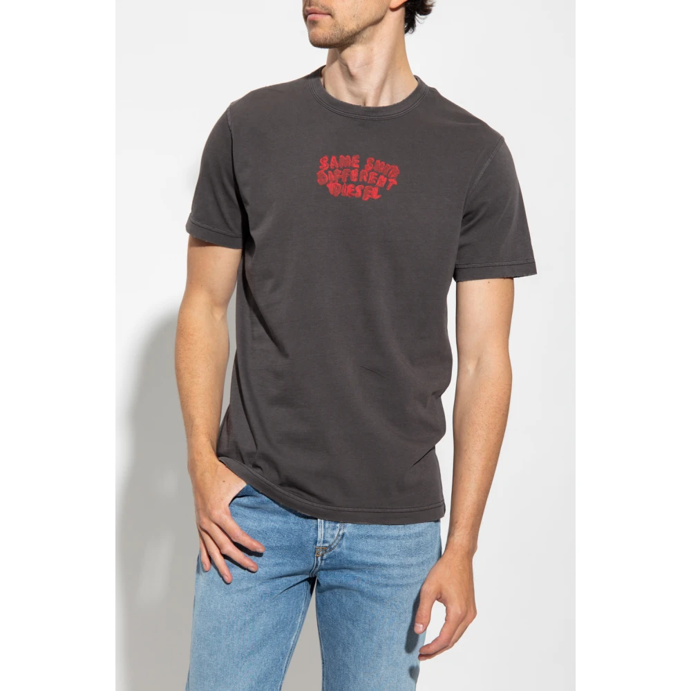 Diesel T-Diegor-E2 T-shirt Gray Heren