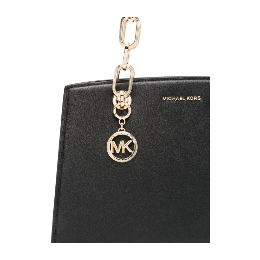 Michael Kors Gestructureerde Leren Zwarte Schoudertas Black Dames