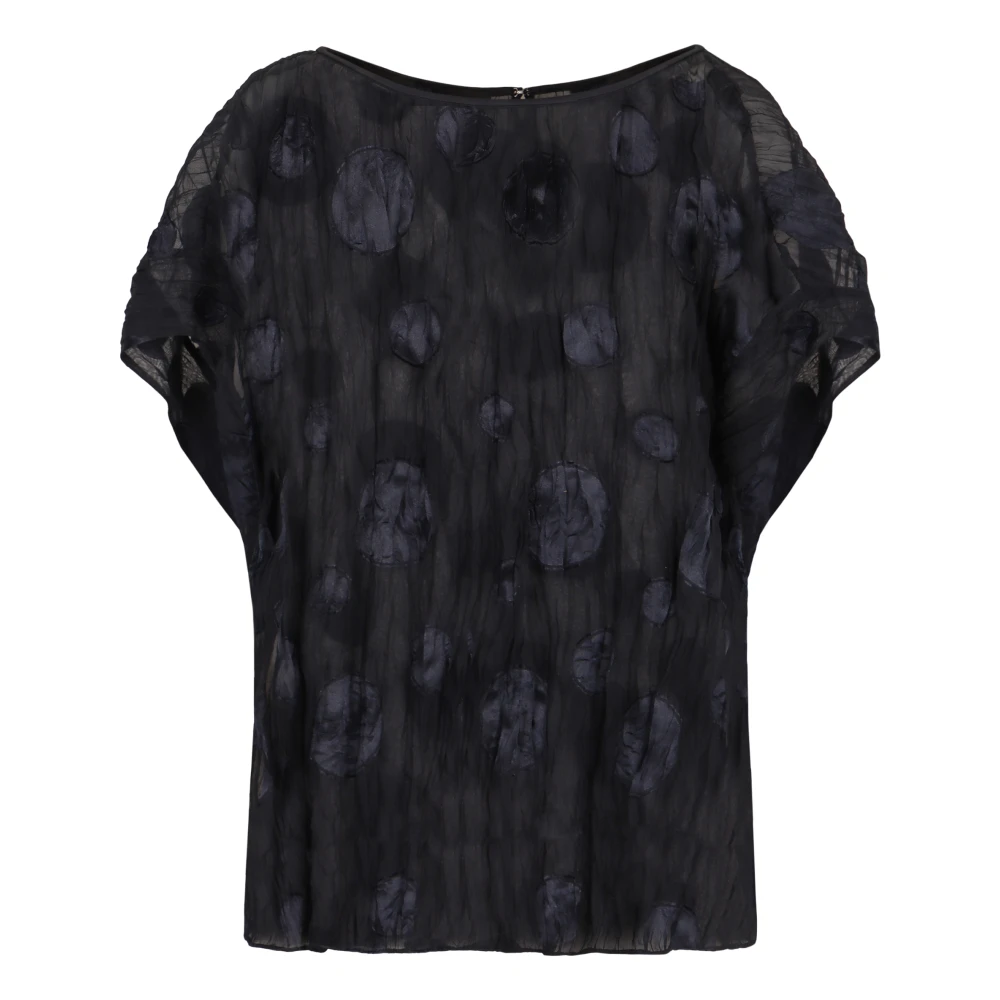 Emporio Armani Polka-dot Jacquard Blouse Blue Dames